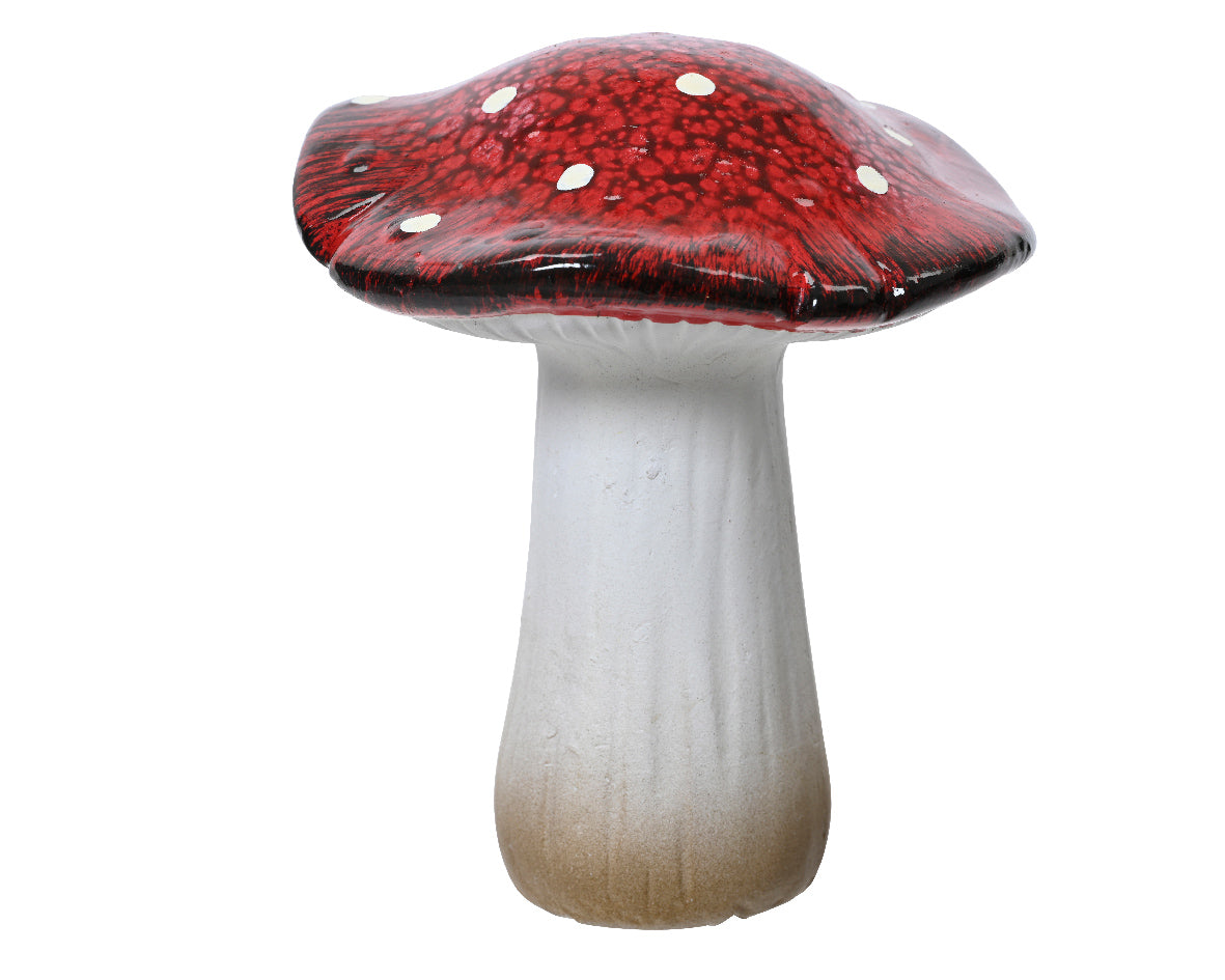 Terracotta Red Spotted Mushroom Decoration - 12cm