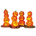 Lemax Spooky Town - Light Up Pumpkin Stacks - Set of 4