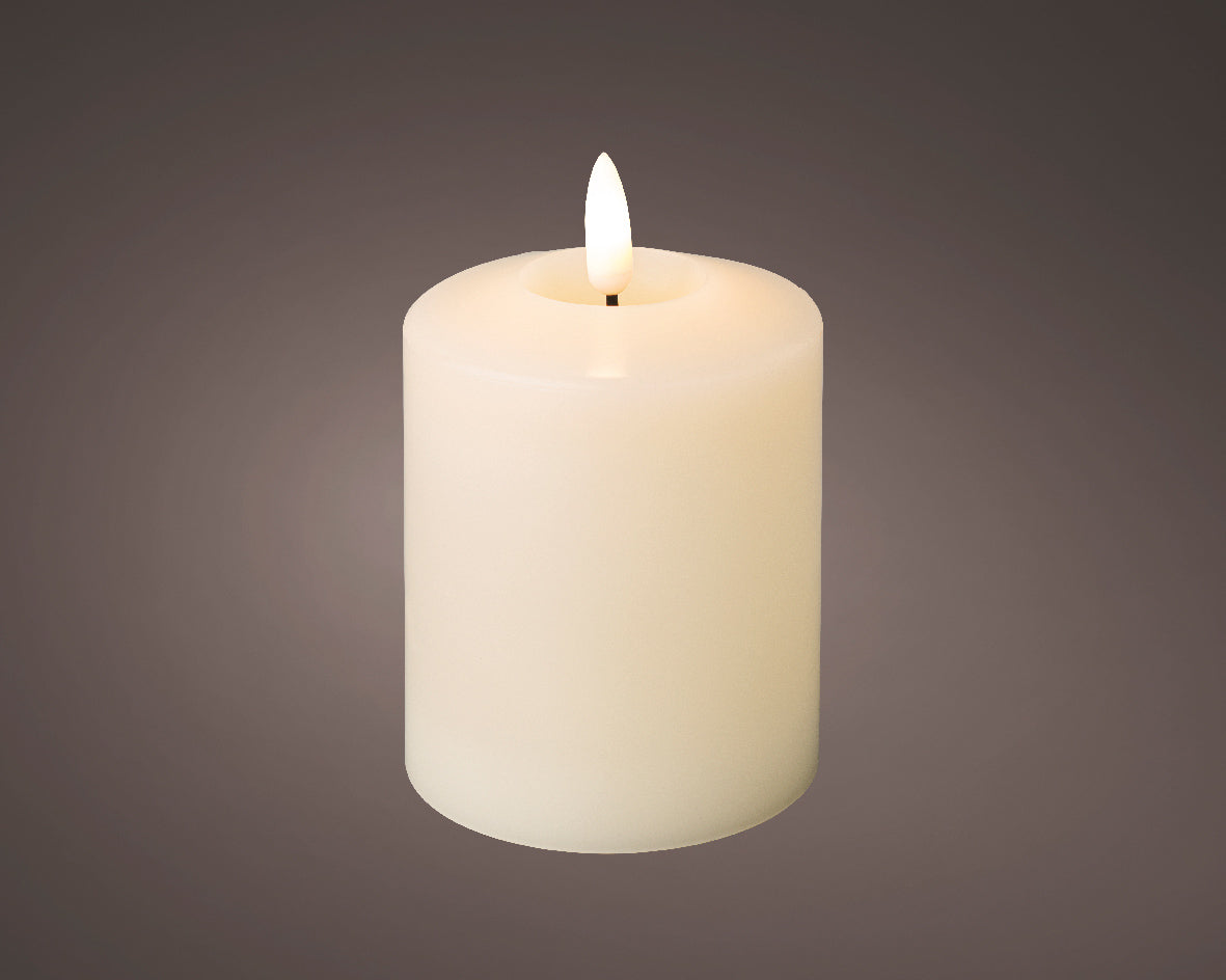 LED Wax Wick Church Candle - Real Flame Effect Technology