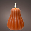 Halloween Orange Battery Operated Warm White LED Indoor Pumpkin Candle - 8.5x13cm