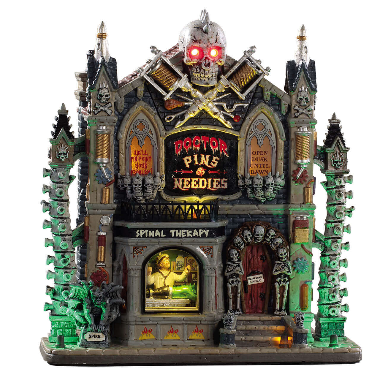 Lemax Spooky Town - Doctor Pins & Needles with Lights & Adaptor