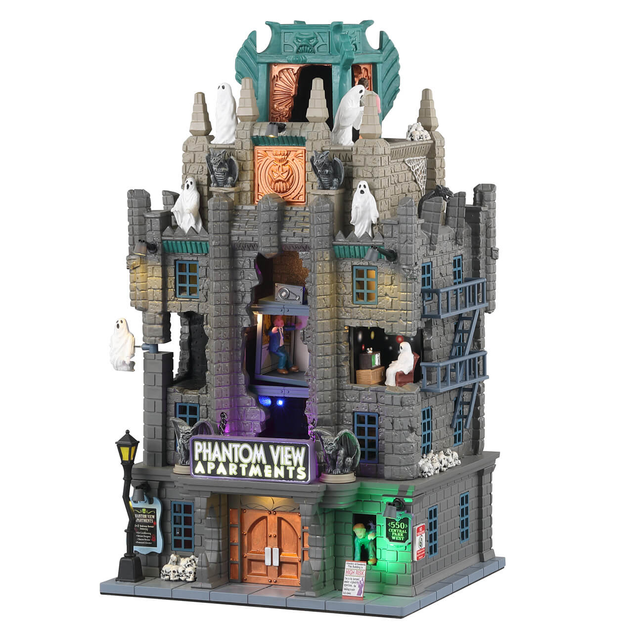 Lemax Spooky Town - Phantom View Apartments with Lights, Sound & Motion