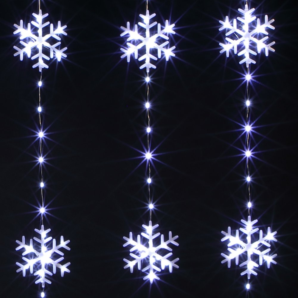NOMA Snowflake Wire Connectable Curtain String Lights - 234 LEDs