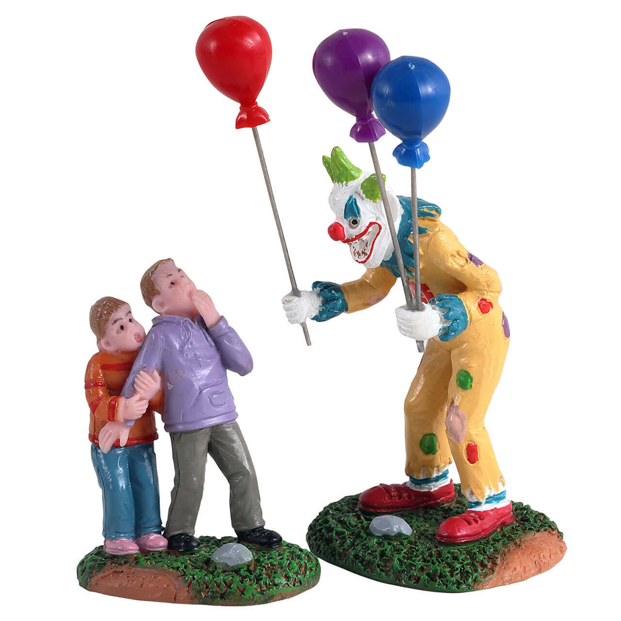 Lemax Spooky Town - Creepy Balloon Seller Clown - Set of 2