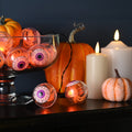 String of 11 Battery Operated Orange Halloween Eyeball Lights