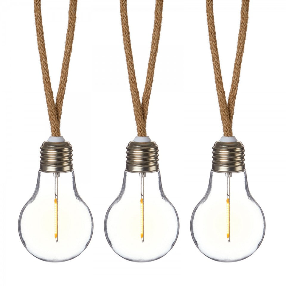 Premier - 10 Bulb Jute Rope Party String Lights 4.5m Lit Length