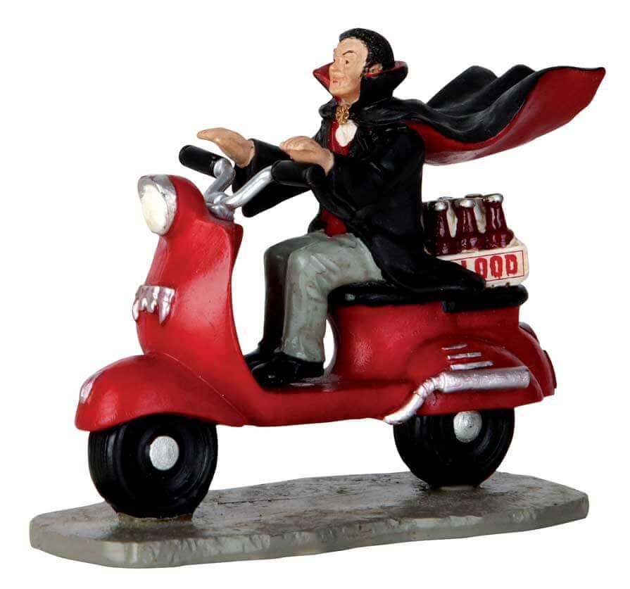 Lemax Spooky Town - Vampire Blood Run Moped Halloween Figurine