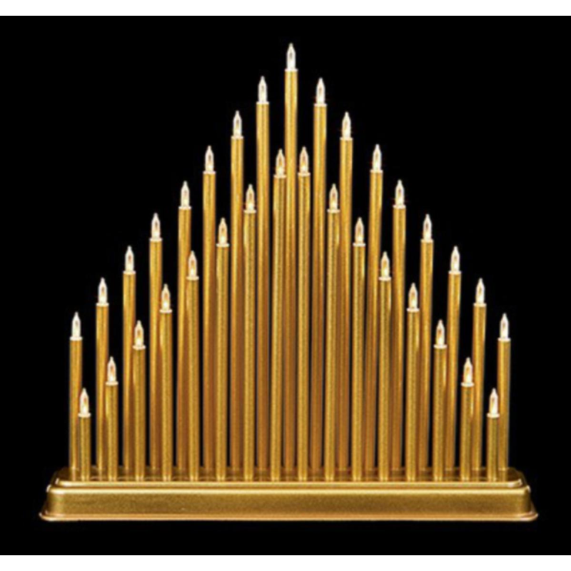 Premier Warm White Modern Candle Bridge Tower / Candle Arch Gold - 34cm