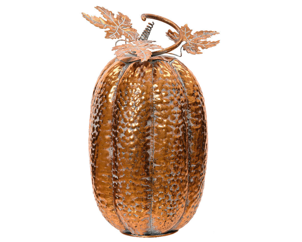 Antique Gold Iron Pumpkin Halloween Decoration - 38cm