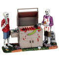 Lemax Spooky Town - Gory Grillin Skeleton BBQ with Lights