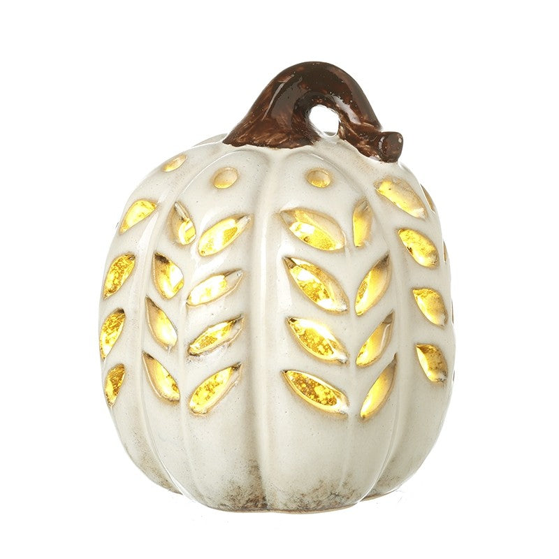 Tall Cream Cut Out Light-Up Pumpkin