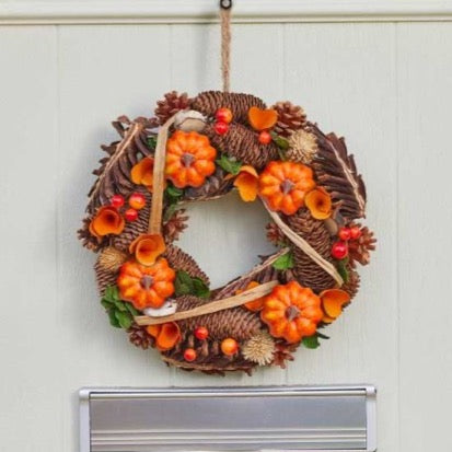 Autumn Pumpkin HarvestHome Whirl Wreath - 30cm