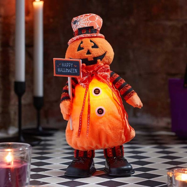 Halloween Scary Animated Moving Light Up Pumpkin