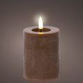 LED Dark Brown Wax Candle with Flame Effect
