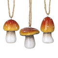 Red Stoneware Mushroom Decorations