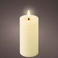 Cream Battery Operated Warm White LED Indoor Candle - 5x12.5cm