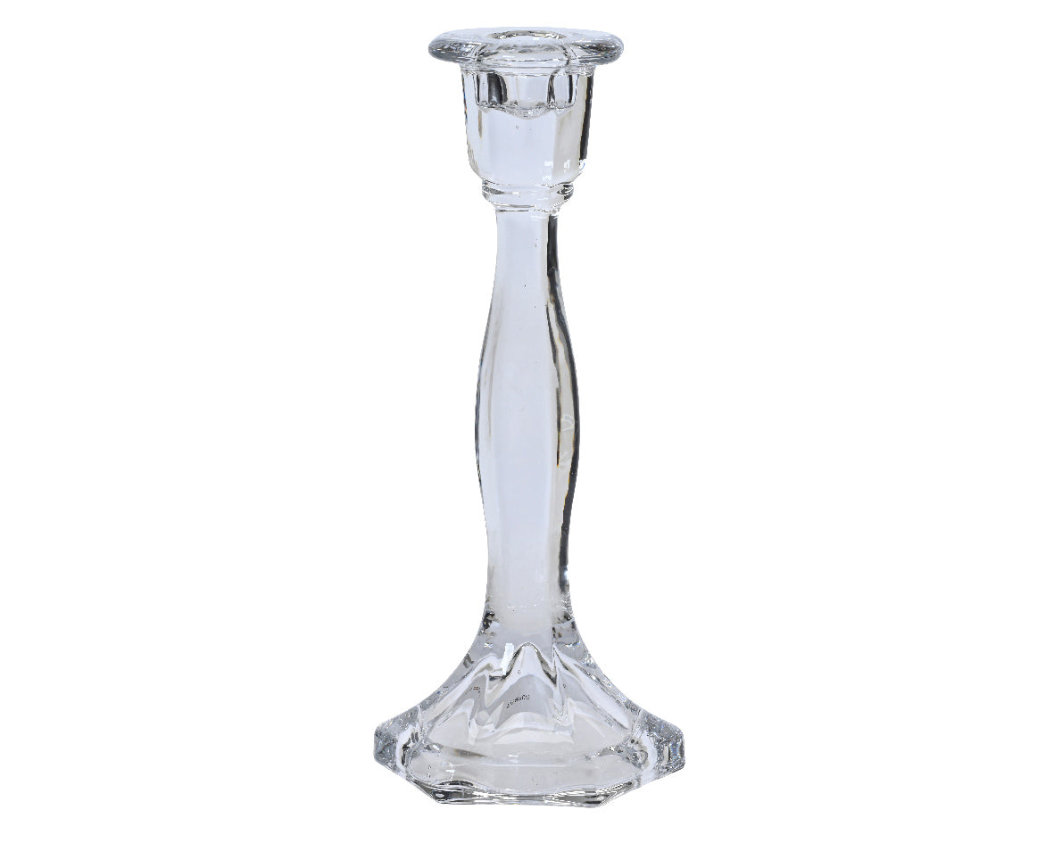 Clear Glass Candle Holder - 23cm