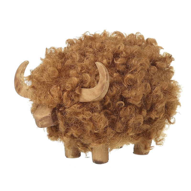 Brown Fluffy Highland Cow Ornament