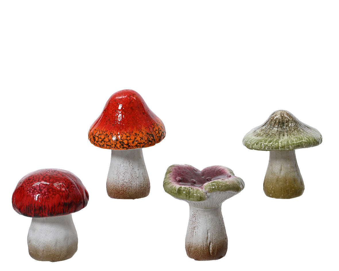 Individual Terracotta Rustic Mushroom Decoration - 9.5cm
