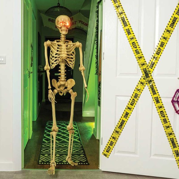 Halloween Gigantic Skeleton Decoration with Red LED Eyes - 1.5m