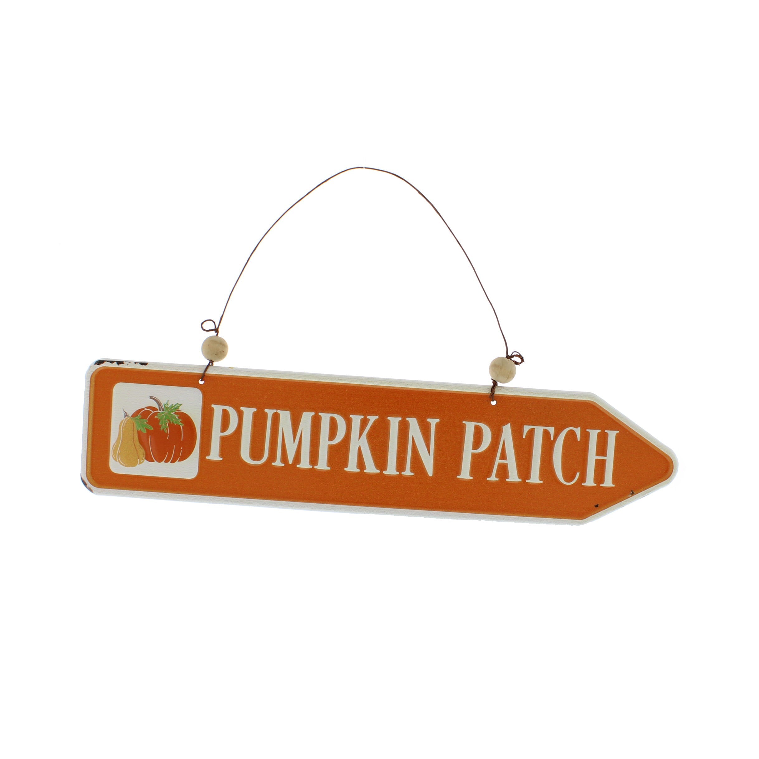 Halloween Orange Pumpkin Patch Metal Sign - 31cm