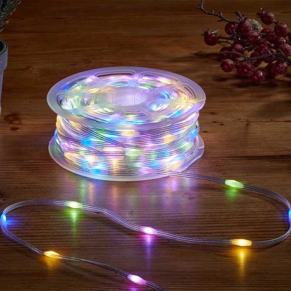 TwoTone Duo Bulb String Lights - 500 LEDs Roll with Warm White & Multi Coloured Lights