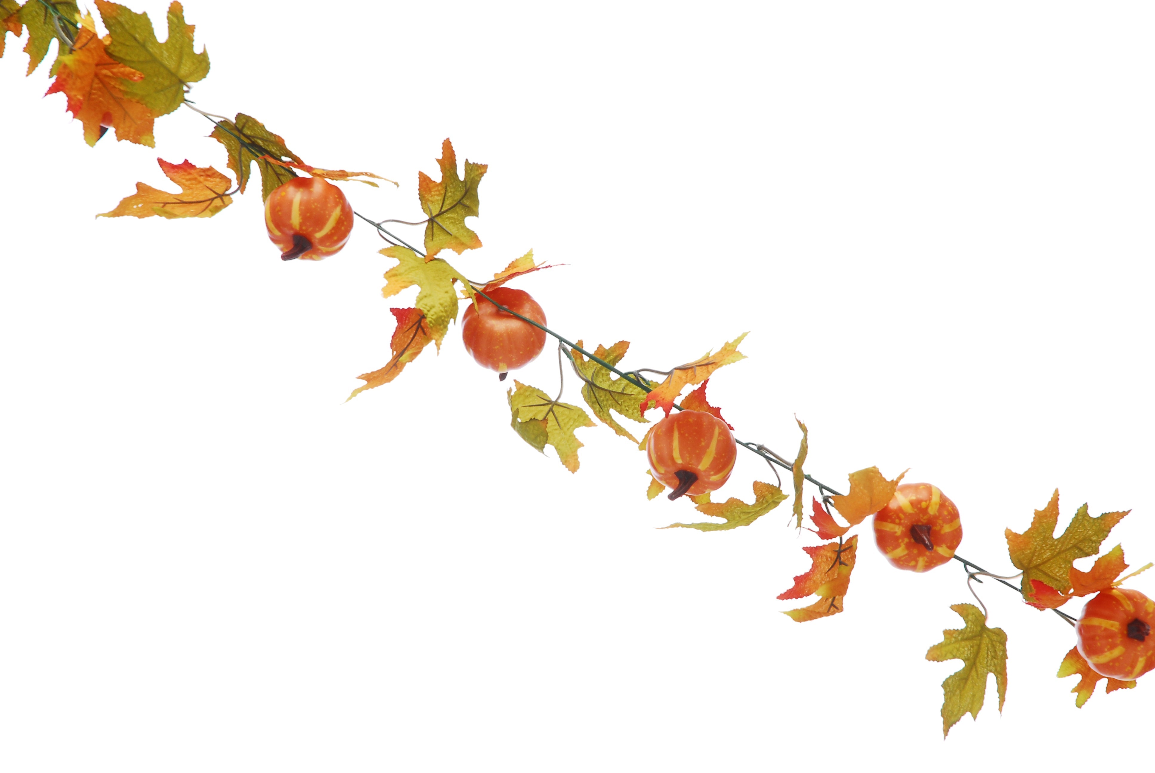 Autumnal Orange Leaf and Berry Garland - 158cm