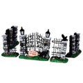Lemax Spooky Town - Spooky Iron Gate & Fence - Set of 5
