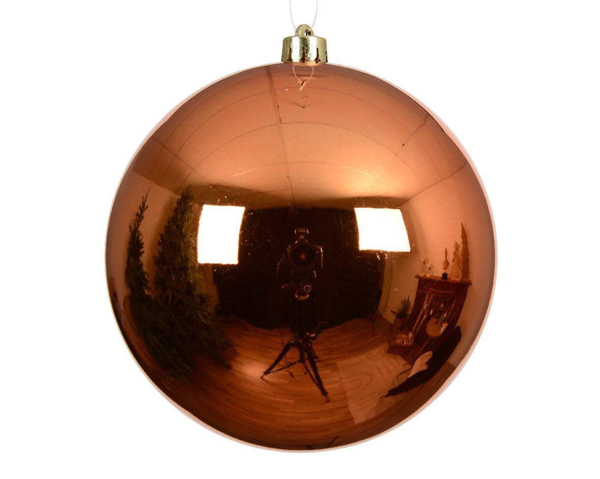 Warm Orange Large Shatterproof Shiny Bauble - 14cm