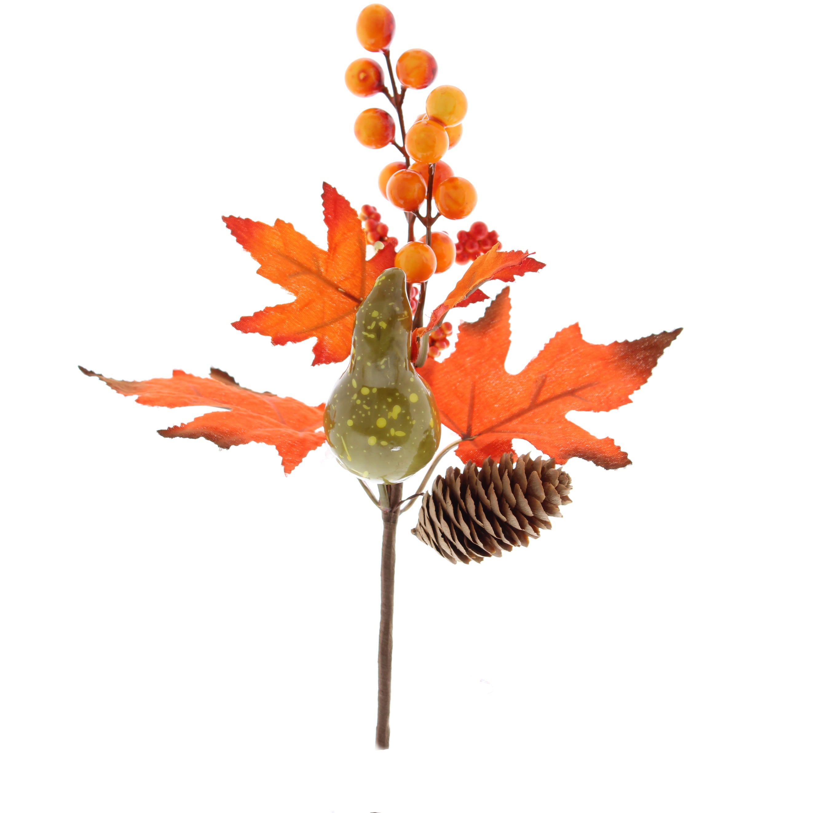 Autumnal Orange Leaves and Harvest Pick - 27cm