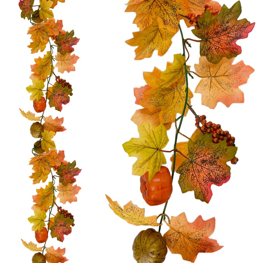 Autumn Fall Leaf Pumpkin Garland 1.5m