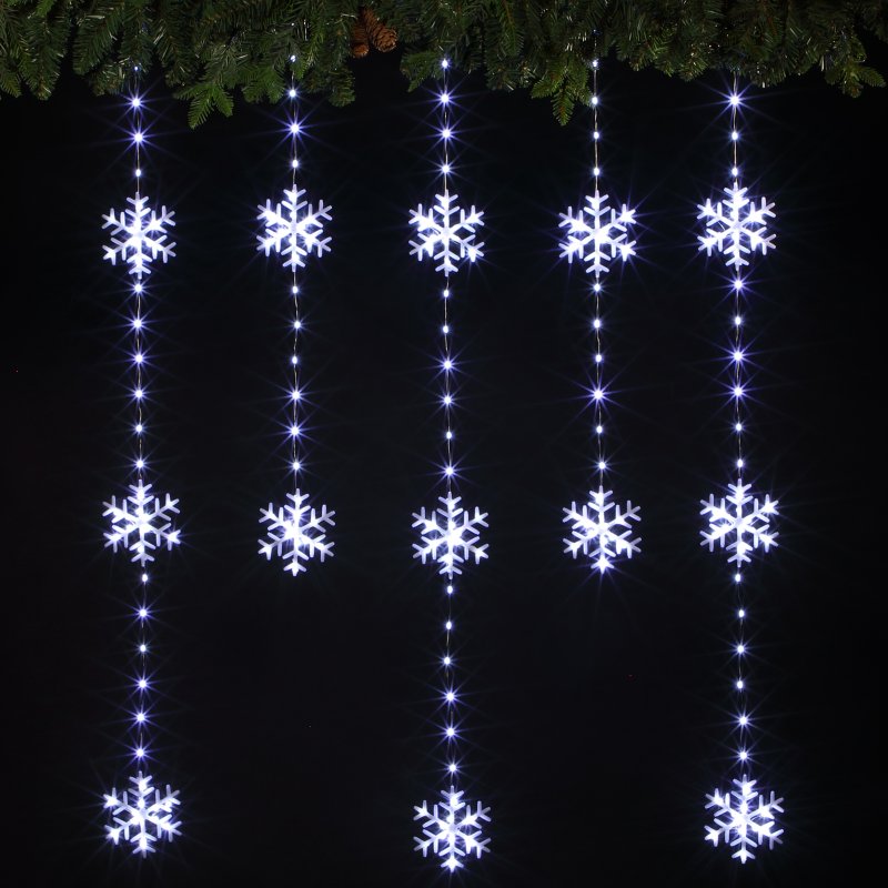 NOMA Snowflake Wire Connectable Curtain String Lights - 234 LEDs