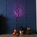Purple & Orange Glow-Worm Halloween Twig Tree - 120cm