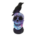 Halloween Skull LED Water Spinner with Crow 23cm